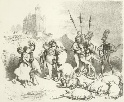 Feodaal gebruik (gravure) door Gustave Dore